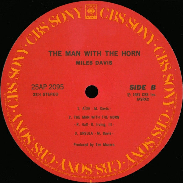 Miles Davis - The Man With The Horn (Vinyl, LP, Album, Stereo)