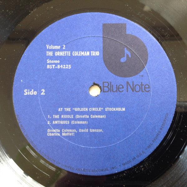 The Ornette Coleman Trio - At The "Golden Circle" Stockholm - Volume Two (Vinyl, LP, Album, Reissue, Stereo) Very Good (VG) / Very Good (VG)