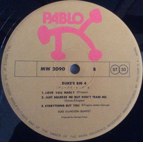 Duke Ellington - Duke's Big 4 (Vinyl, LP, Album) Very Good Plus (VG+) / Very Good (VG)