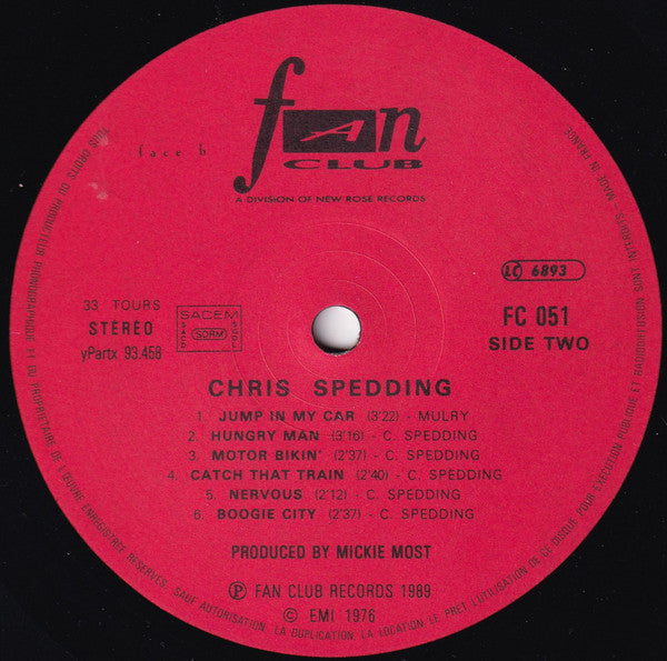 Chris Spedding - Chris Spedding (Vinyl, LP, Album, Reissue) Near Mint (NM or M-) / Very Good (VG)