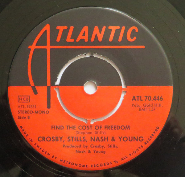 Crosby, Stills, Nash & Young - Ohio (Vinyl, 7", 45 RPM, Single) Very Good (VG) / Good Plus (G+)