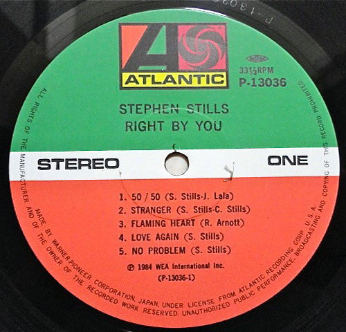 Stephen Stills - Right By You (Vinyl, LP, Album, Stereo) Very Good Plus (VG+) / Very Good Plus (VG+)