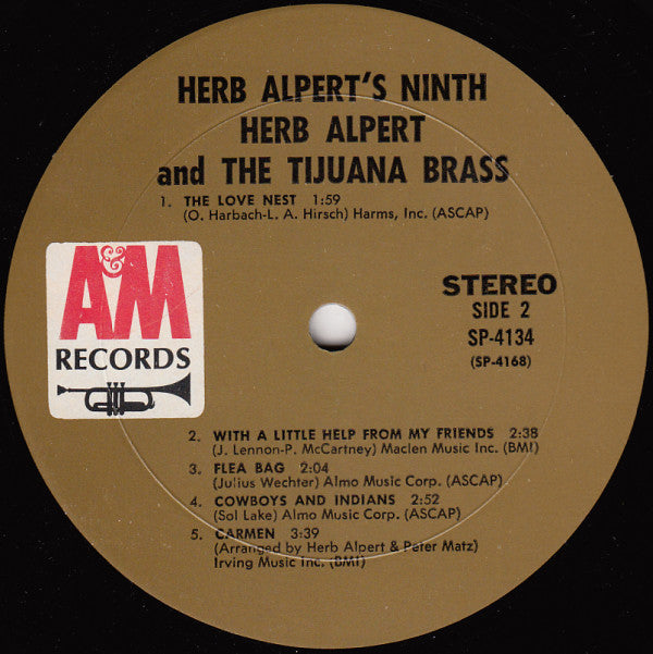 Herb Alpert & The Tijuana Brass - Herb Alpert's Ninth (Vinyl, LP, Album, Stereo) Very Good (VG) / Very Good (VG)