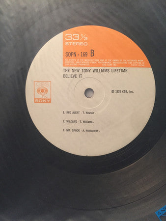The New Tony Williams Lifetime - Believe It (Vinyl, LP, Album) Near Mint (NM or M-) / Good Plus (G+)