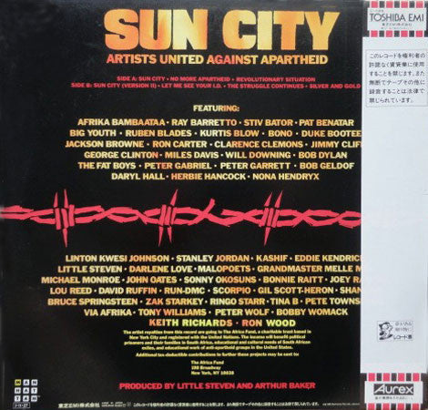 Artists United Against Apartheid - Sun City (Vinyl, LP, Album) Very Good (VG) / Good Plus (G+)