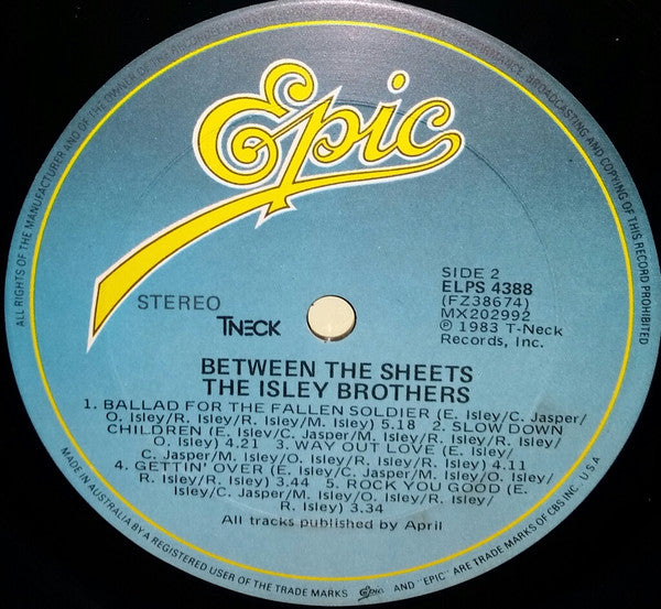 The Isley Brothers - Between The Sheets (Vinyl, LP, Album) Very Good Plus (VG+) / Good Plus (G+)