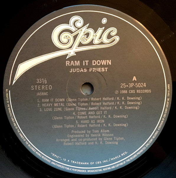 Judas Priest - Ram It Down (Vinyl, LP, Album) Very Good Plus (VG+) / Very Good Plus (VG+)