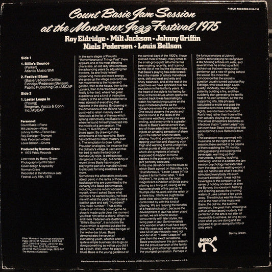 Count Basie - Jam Session At The Montreux Jazz Festival 1975 (Vinyl, LP, Album) Very Good (VG) / Good Plus (G+)