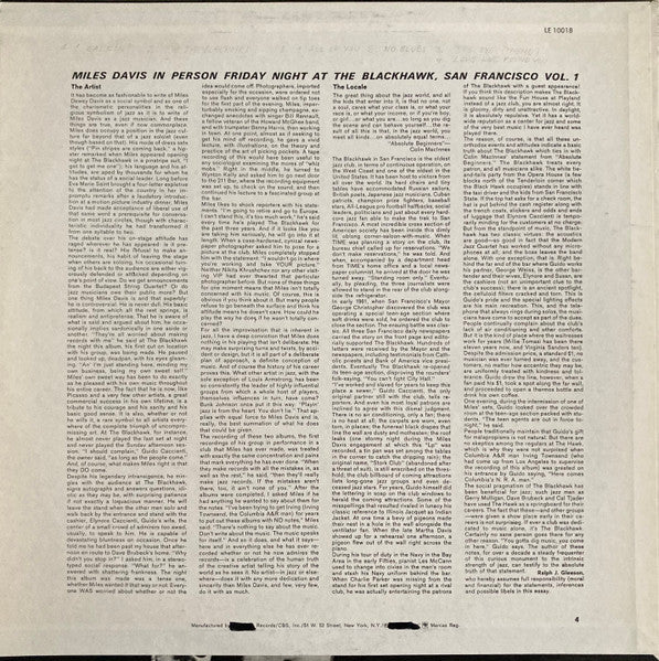 Miles Davis - In Person, Friday Night At The Blackhawk, San Francisco, Volume I (Vinyl, LP, Album, Stereo, Reissue) Very Good (VG) / Very Good (VG)