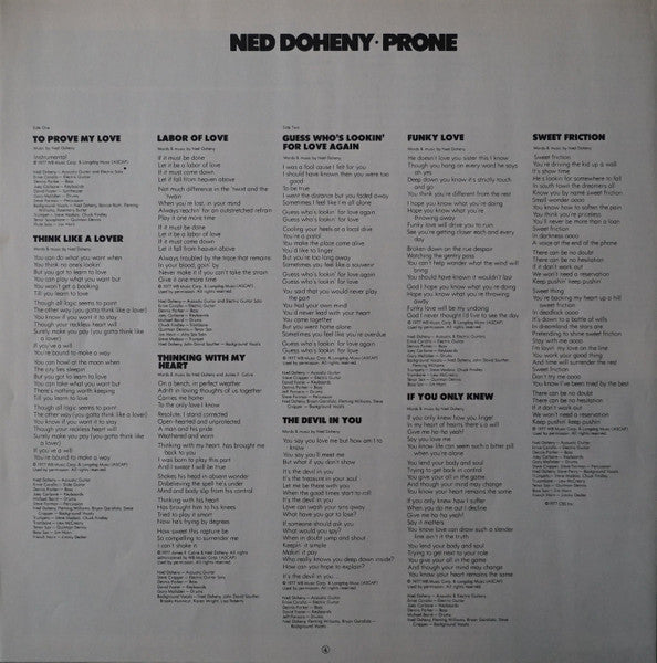 Ned Doheny - Prone (Vinyl, LP, Album, Stereo)
