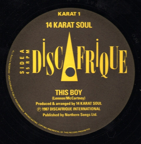 Fourteen Karat Soul - This Boy / Ain't Too Proud To Beg (Vinyl, 12", 45 RPM) Very Good Plus (VG+) / Very Good Plus (VG+)