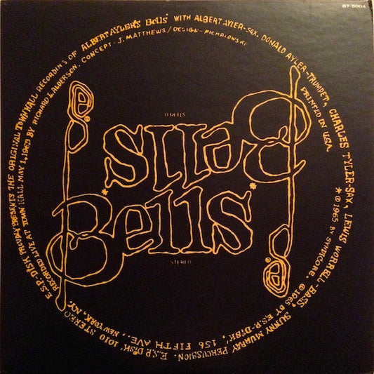 Albert Ayler - Bells (Vinyl, LP, Single Sided, Album, Reissue, Stereo) Near Mint (NM or M-) / Very Good Plus (VG+)