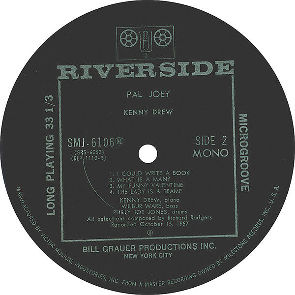 The Kenny Drew Trio - Pal Joey (Vinyl, LP, Album, Reissue, Mono) Near Mint (NM or M-) / Very Good Plus (VG+)
