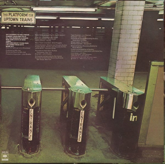 Billy Joel - Turnstiles (Vinyl, LP, Album, Reissue, Stereo) Very Good (VG) / Good Plus (G+)