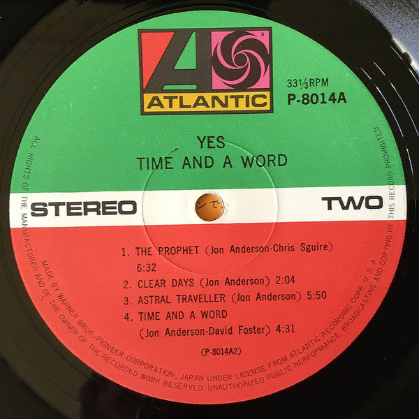 Yes - Time And A Word (Vinyl, LP, Album, Reissue) Very Good (VG) / Very Good Plus (VG+)
