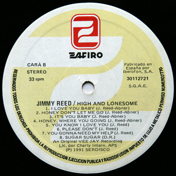 Jimmy Reed - High And Lonesome (Vinyl, LP, Compilation, Reissue) Very Good Plus (VG+) / Very Good (VG)