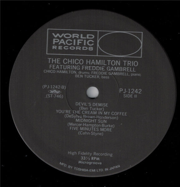 The Chico Hamilton Trio - Introducing The Piano Of Freddy Gambrell (Vinyl, LP, Album, Reissue, Mono) Very Good Plus (VG+) / Very Good Plus (VG+)