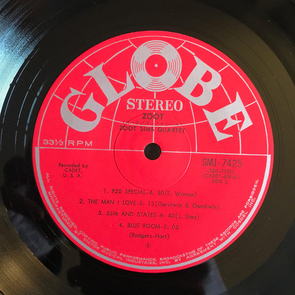Zoot Sims Quartet - Zoot (Vinyl, LP, Album, Stereo) Very Good (VG) / Good Plus (G+)