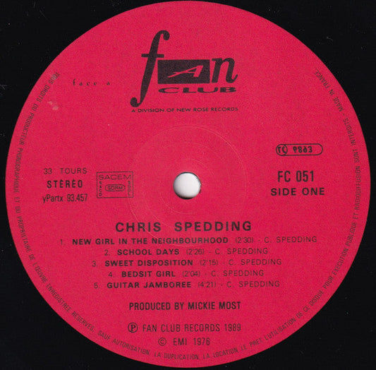 Chris Spedding - Chris Spedding (Vinyl, LP, Album, Reissue) Near Mint (NM or M-) / Very Good (VG)