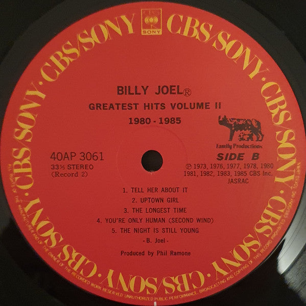 Billy Joel - Greatest Hits Volume I & Volume II (2xVinyl, LP, Compilation, Stereo) Near Mint (NM or M-) / Very Good Plus (VG+)