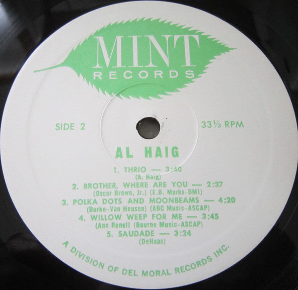 Al Haig - Today! (Vinyl, LP, Reissue) Very Good Plus (VG+) / Very Good Plus (VG+)