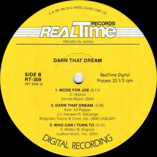 Art Pepper - Darn That Dream (Vinyl, LP, Album) Near Mint (NM or M-) / Very Good Plus (VG+)