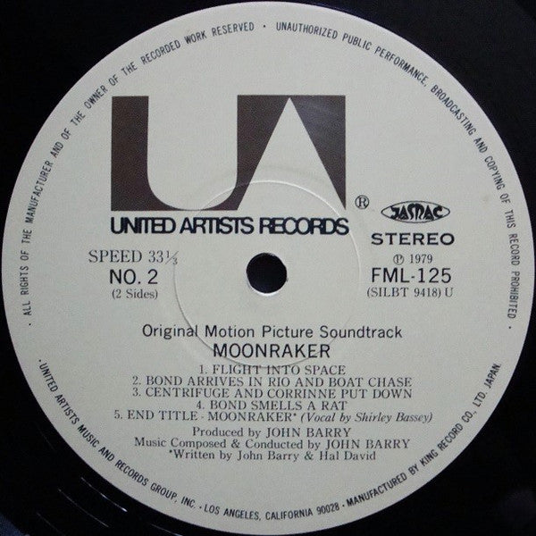 John Barry - Moonraker (Original Motion Picture Soundtrack) (Vinyl, LP, Album) Near Mint (NM or M-) / Good Plus (G+)