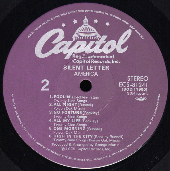 America (2) - Silent Letter (Vinyl, LP, Album)
