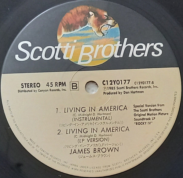 James Brown - Living In America (Vinyl, 12", Maxi-Single) Very Good Plus (VG+) / Very Good Plus (VG+)