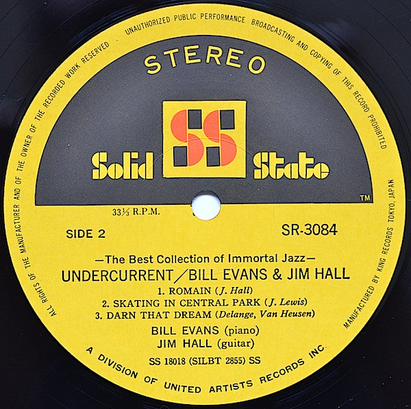 Bill Evans - Undercurrent (Vinyl, LP, Album, Reissue, Stereo) Very Good Plus (VG+) / Near Mint (NM or M-)