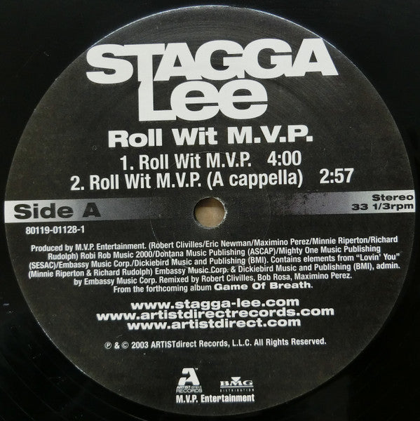 Stagga Lee - Roll Wit M.V.P / We Be Like La La La La (Vinyl, 12", 33 ⅓ RPM, Promo) Very Good Plus (VG+) / Very Good Plus (VG+)