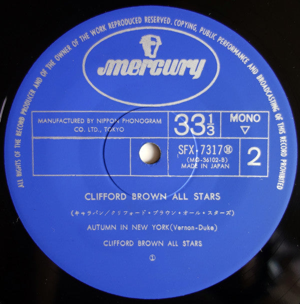Clifford Brown All Stars - Clifford Brown All Stars (Vinyl, LP, Album, Mono) Very Good (VG) / Very Good Plus (VG+)