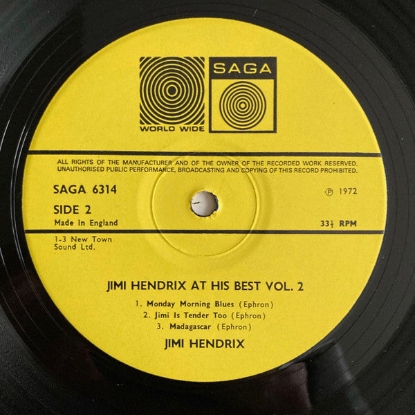 Jimi Hendrix - Jimi Hendrix At His Best (Volume 2) (Vinyl, LP) Very Good Plus (VG+) / Very Good Plus (VG+)