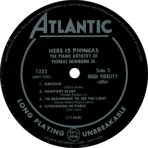 Phineas Newborn Jr. - Here Is Phineas (The Piano Artistry Of Phineas Newborn Jr.) (Vinyl, LP, Album, Reissue) Very Good Plus (VG+) / Very Good Plus (VG+)