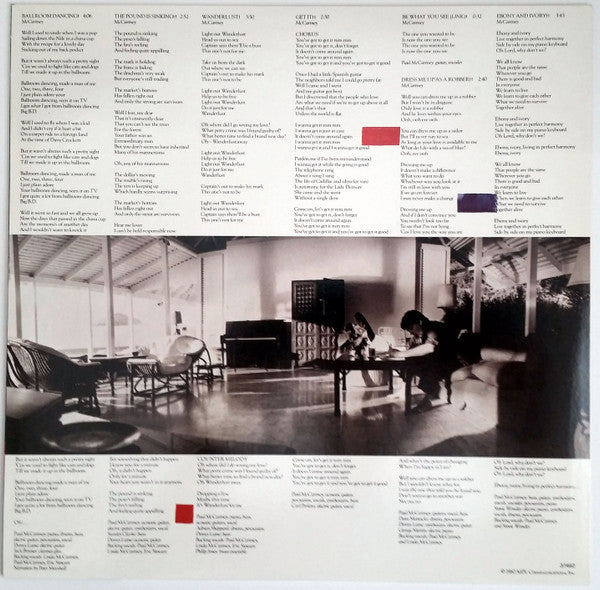 Paul McCartney - Tug Of War (Vinyl, LP, Album, Reissue) Good Plus (G+) / Very Good (VG)