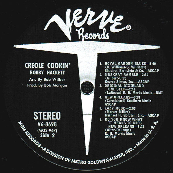Bobby Hackett - Creole Cookin' (Vinyl, LP, Album, Stereo) Very Good (VG) / Very Good Plus (VG+)
