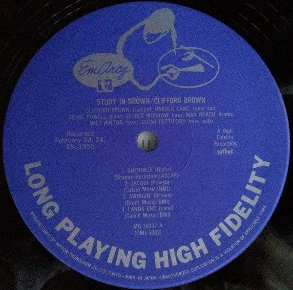 Clifford Brown And Max Roach - Study In Brown (Vinyl, LP, Album, Limited Edition, Reissue, Mono) Very Good Plus (VG+) / Very Good Plus (VG+)