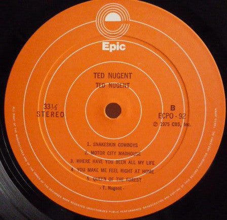 Ted Nugent - Ted Nugent (Vinyl, LP, Album, Stereo) Very Good Plus (VG+) / Very Good (VG)