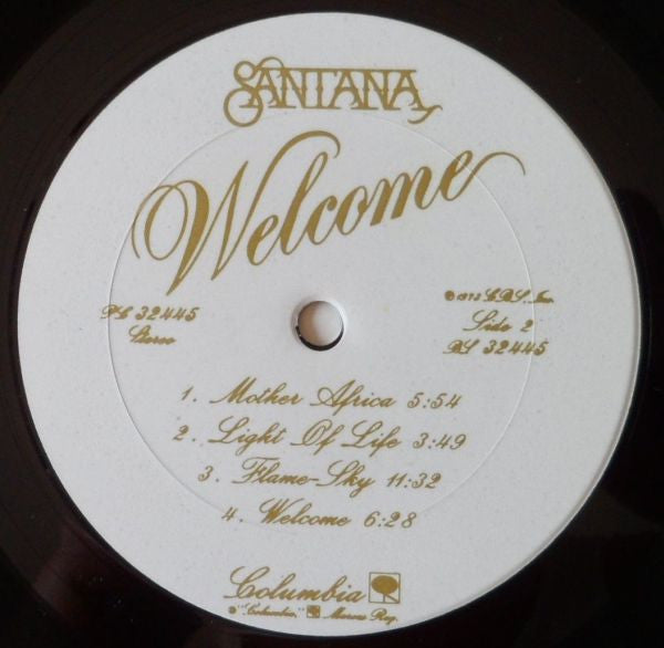 Santana - Welcome (Vinyl, LP, Album, Reissue) Very Good (VG) / Very Good Plus (VG+)