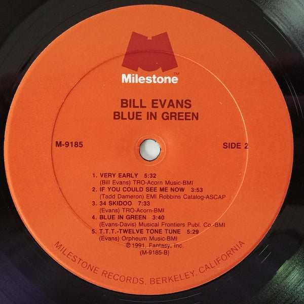 Bill Evans - Blue In Green - The Concert In Canada (Vinyl, LP, Album) Very Good Plus (VG+) / Very Good (VG)