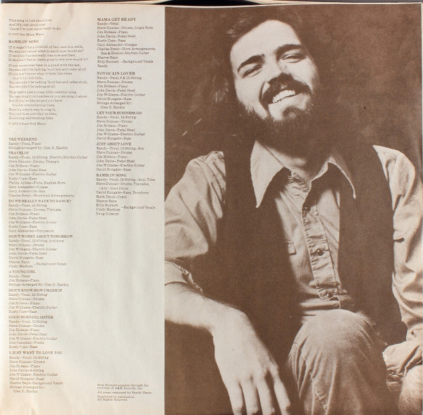 Randy Sharp - Just About Love (Vinyl, LP) Good Plus (G+) / Very Good Plus (VG+)