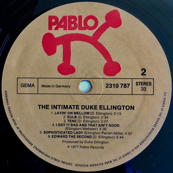 Duke Ellington - The Intimate Ellington (Vinyl, LP) Very Good Plus (VG+) / Very Good (VG)