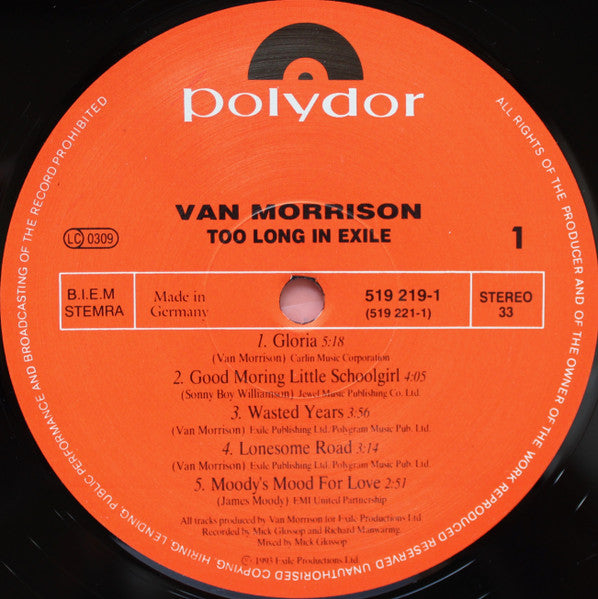 Van Morrison - Too Long In Exile (2xVinyl, LP, Album, Stereo) Very Good (VG) / Very Good Plus (VG+)
