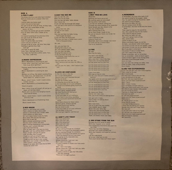 The Jimi Hendrix Experience - Are You Experienced (Vinyl, LP, Album, Reissue, Mono) Very Good (VG) / Very Good (VG)