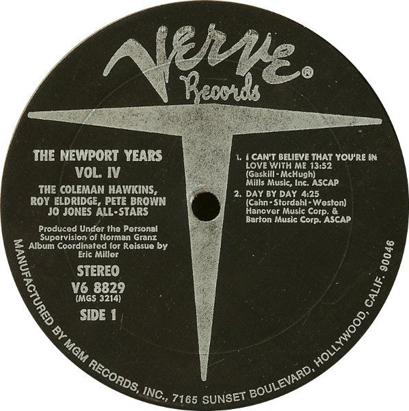 Coleman Hawkins All Star Band - The Newport Years Volume IV (LP, Album, Reissue, Stereo) - Good Plus (G+) / Good Plus (G+)
