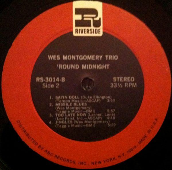 The Wes Montgomery Trio - 'Round Midnight (Vinyl, LP, Album, Reissue, Remastered, Stereo) Good Plus (G+) / Good Plus (G+)