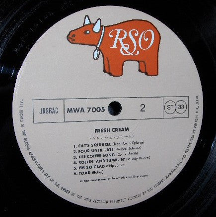 Cream (2) - Fresh Cream (Vinyl, LP, Album, Reissue, Stereo) Very Good Plus (VG+) / Very Good Plus (VG+)