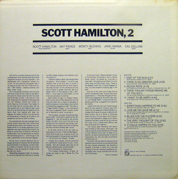 Scott Hamilton - Scott Hamilton, 2 (Vinyl, LP, Album) Very Good (VG) / Good Plus (G+)