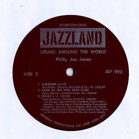 "Philly" Joe Jones - Drums Around The World (Vinyl, LP, Album, Reissue, Stereo) Very Good Plus (VG+) / Very Good (VG)