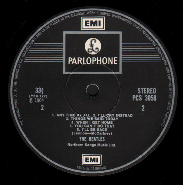 The Beatles - A Hard Day's Night (Vinyl, LP, Album, Stereo, Reissue) Very Good (VG) / Good Plus (G+)